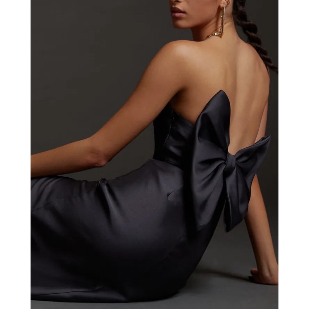 nwt: anthropologie hutch slim bow back midi dress